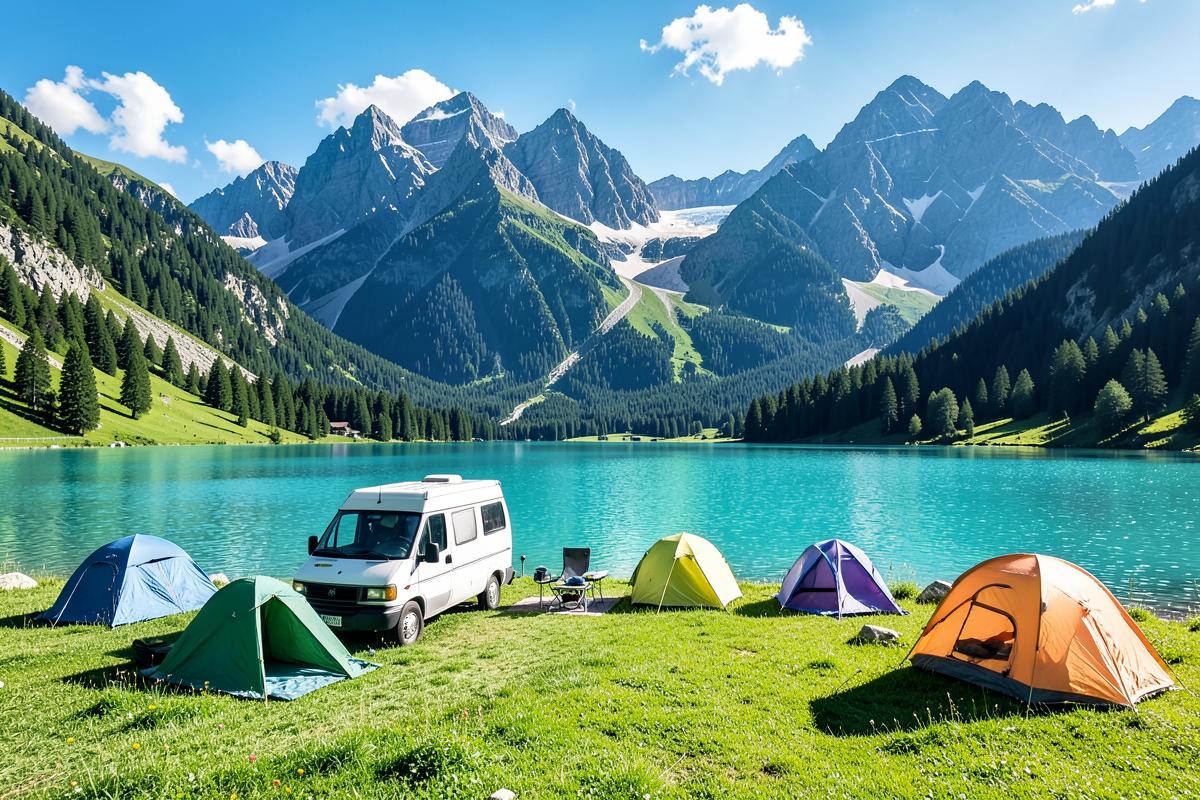 Solig campingplats i Österrike